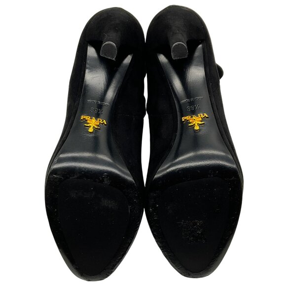 Prada Black Suede Platform Ankle Booties - Picture 6 of 6